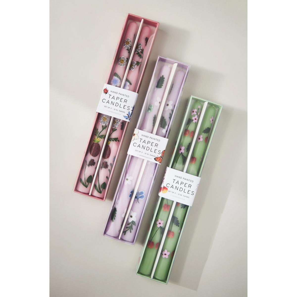 Faye Hand-Painted Taper Candles, Set of 2 – image 2
