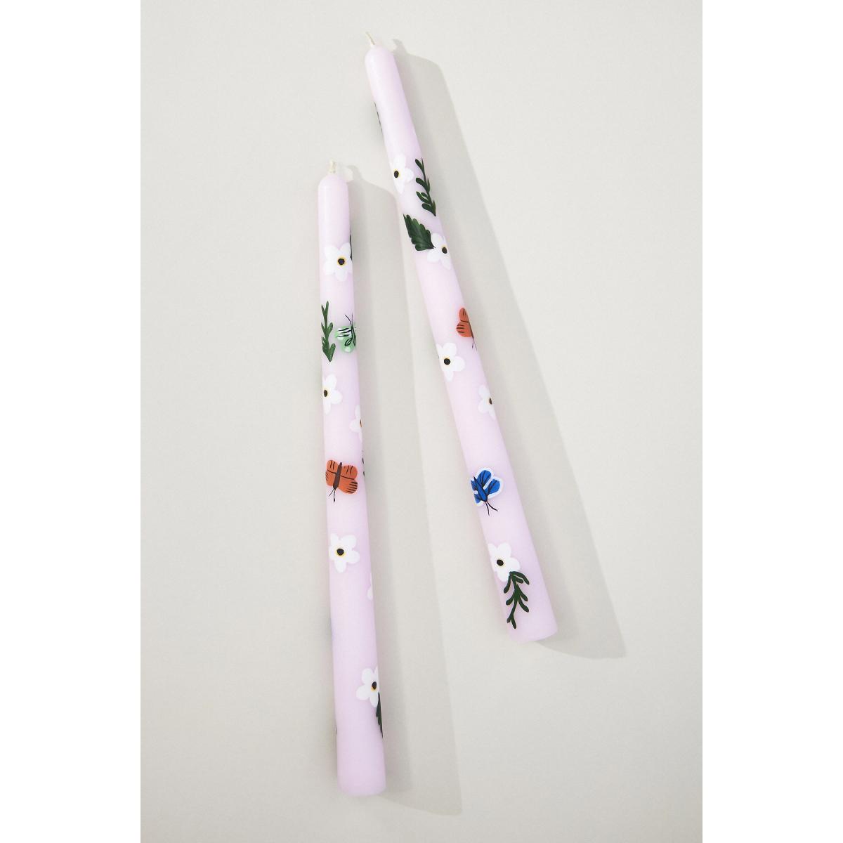 Faye Hand-Painted Taper Candles, Set of 2 – image 3