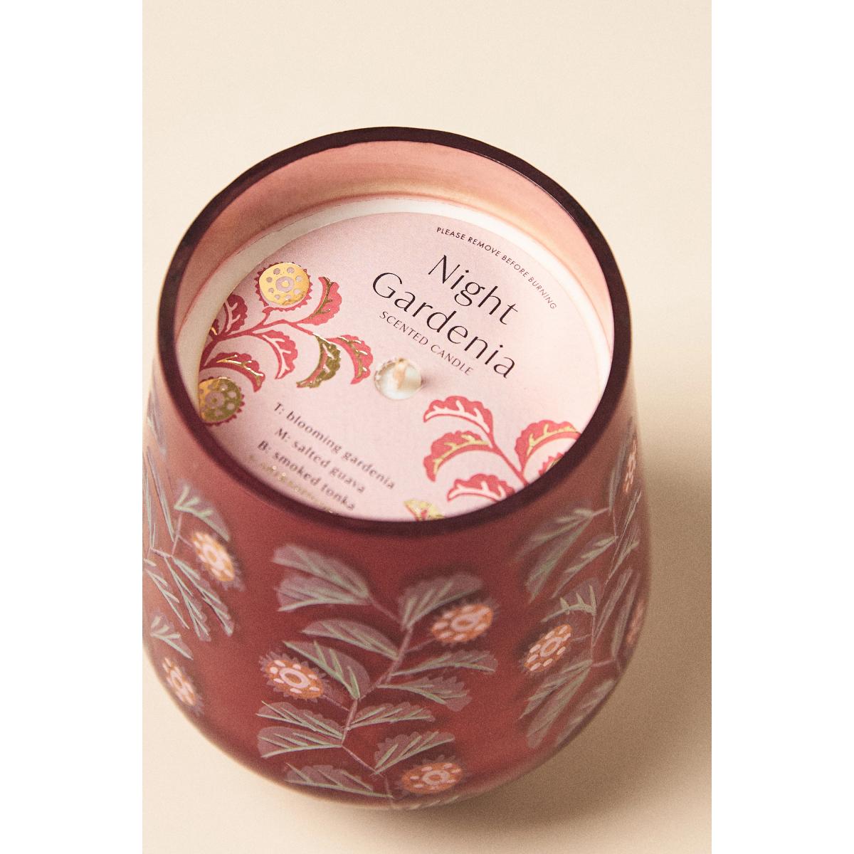 Leora Floral Night Gardenia Glass Candle – image 2