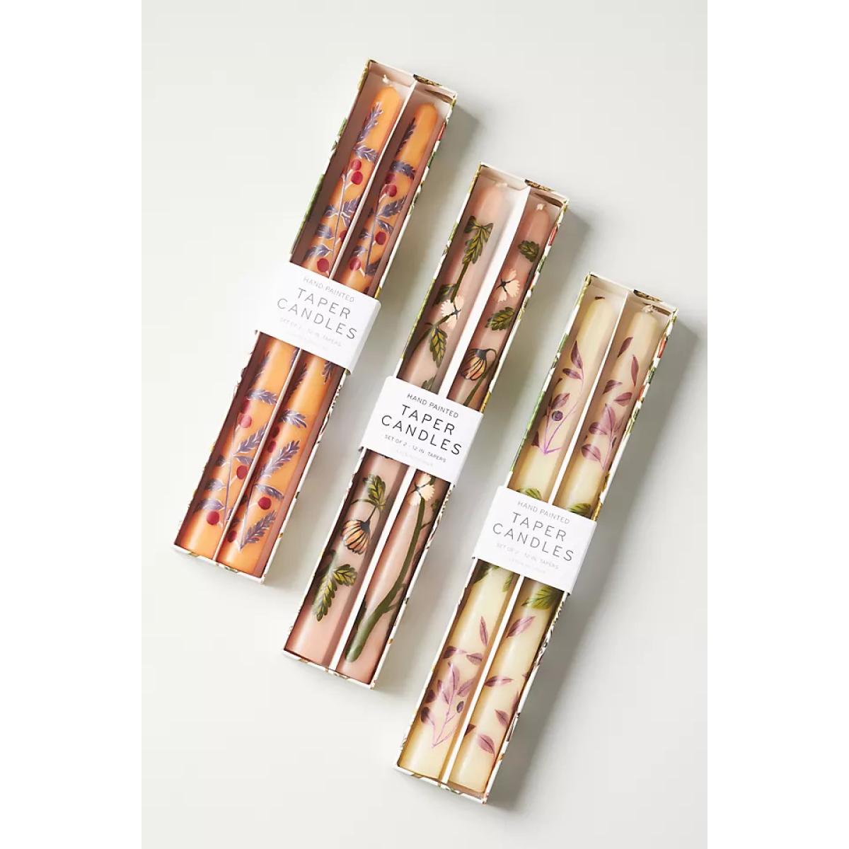 Handpainted Harvest Taper Candles, Set of 2 – image 2