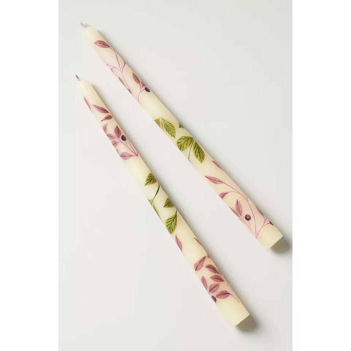 Handpainted Harvest Taper Candles, Set of 2 – image 3