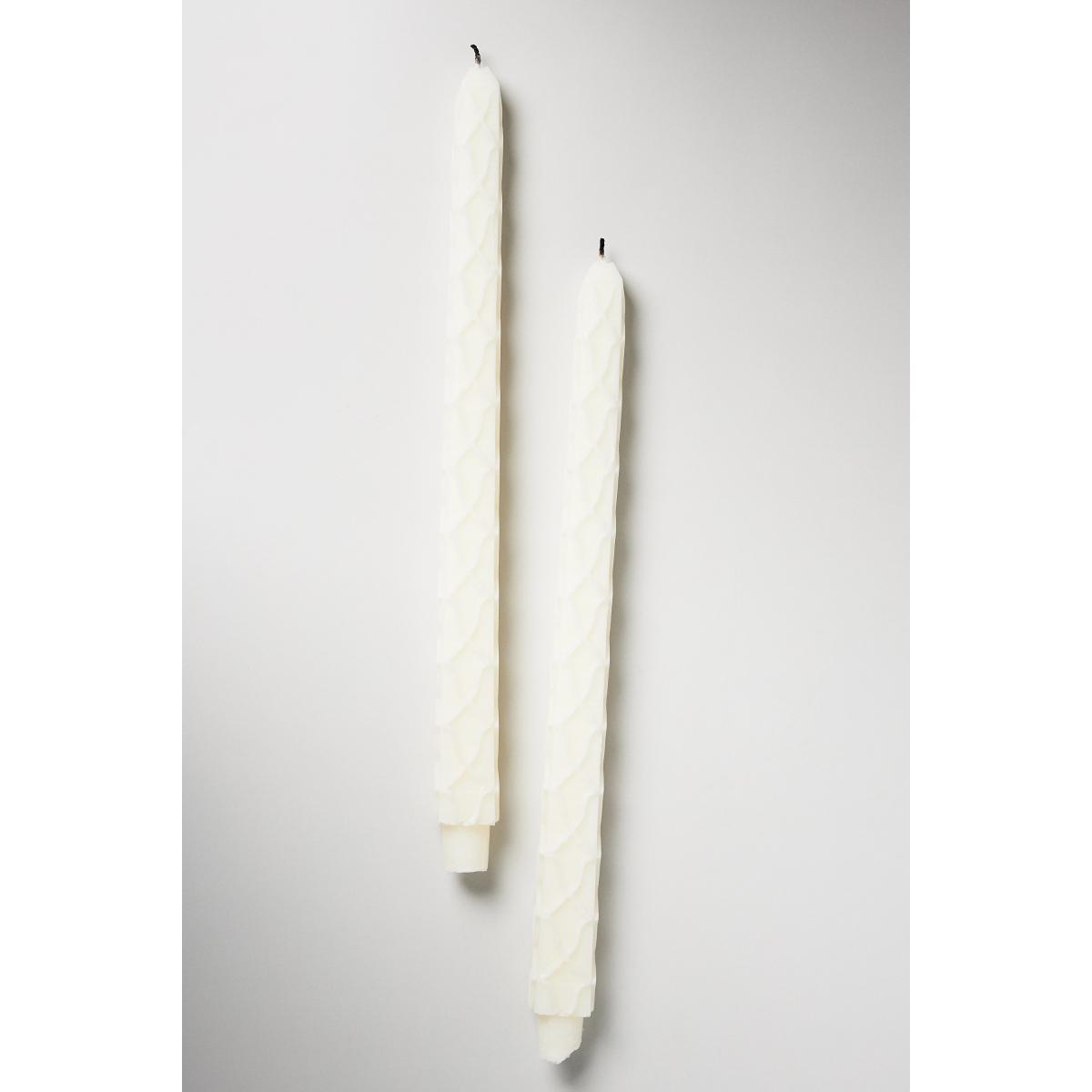 Farah Carved Taper Candles, Set of 2 – image 2
