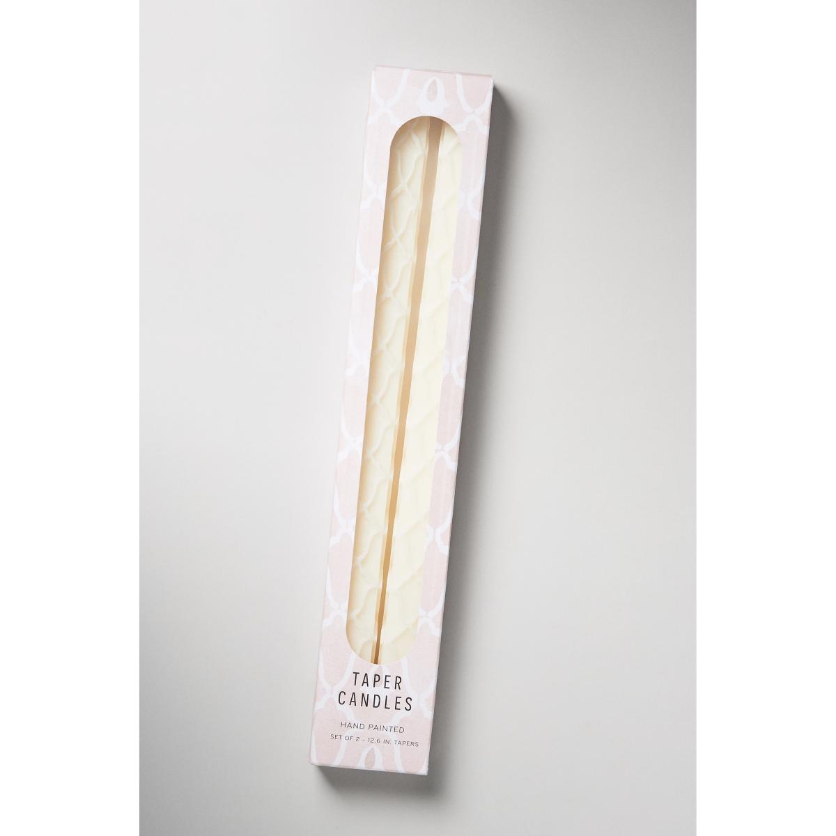 Farah Carved Taper Candles, Set of 2 – image 3