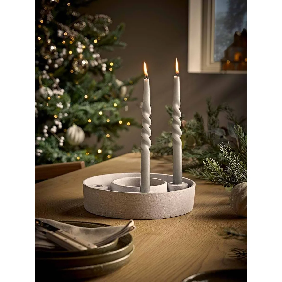 Stone Look Candle Stand – image 2
