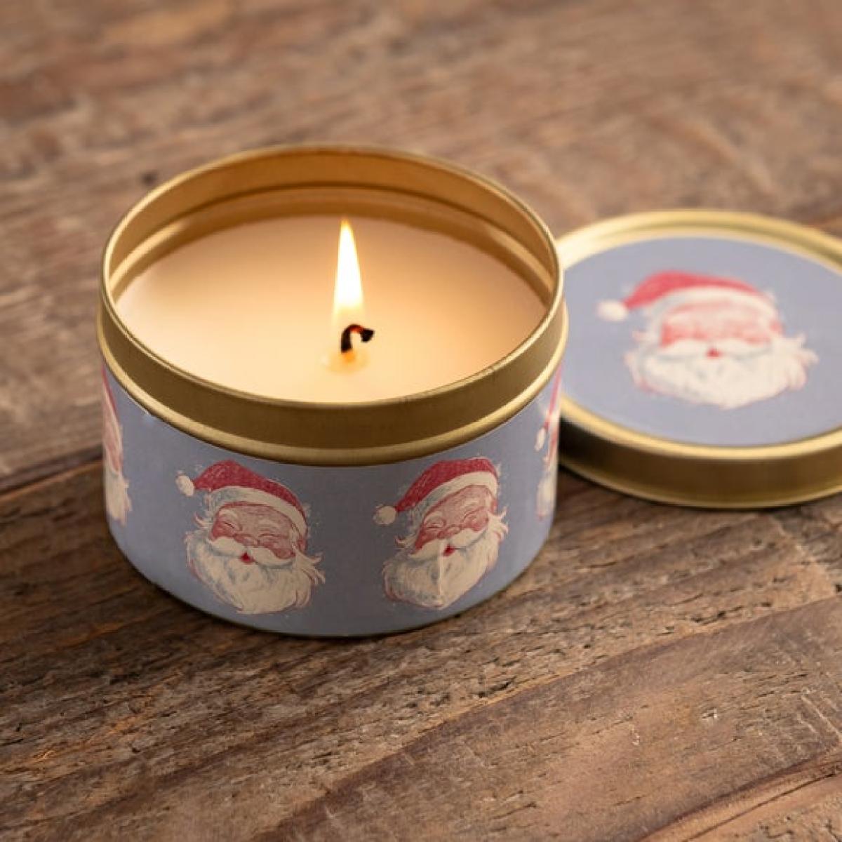 Santa Spiced Cookie Tin Candle – image 3
