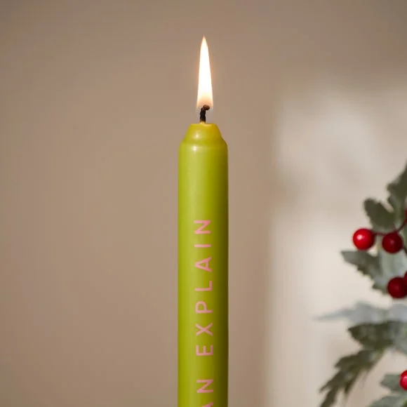 Set of 2 'Santa I Can Explain' Taper Candles – image 2