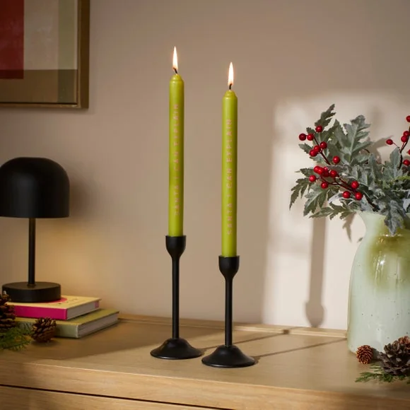 Set of 2 'Santa I Can Explain' Taper Candles – image 1
