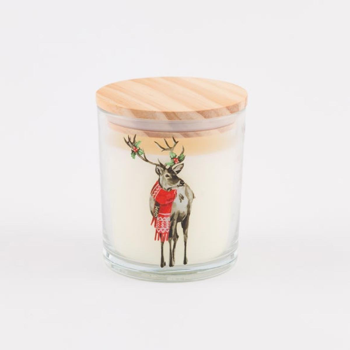 Christmas Stag Linen Candle – image 3