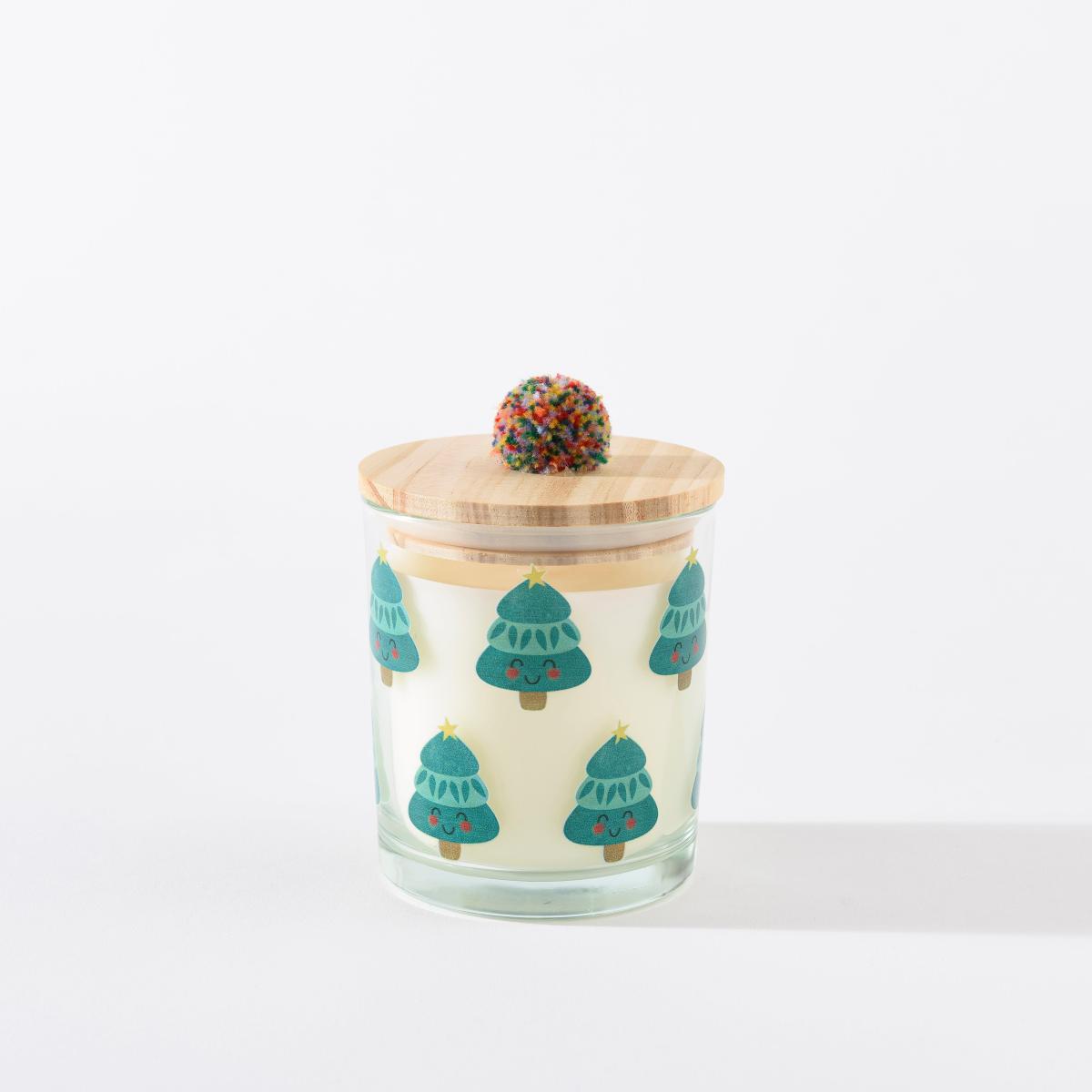 Traditional Folk Festive Garland Pom Pom Candle – image 4