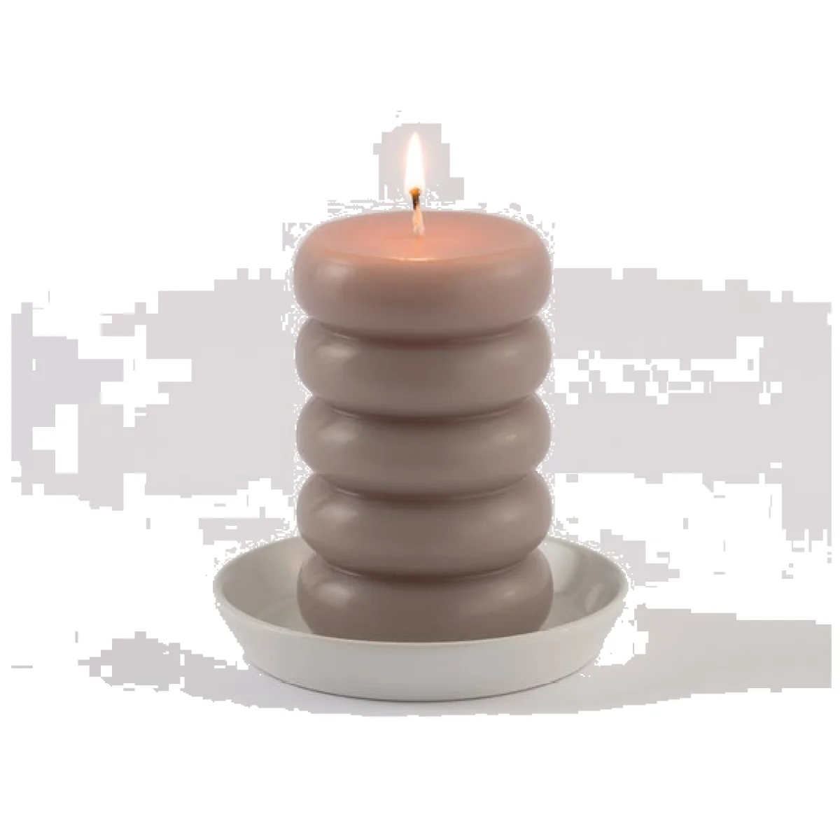 Unscented Rib Shaped Pillar Candle – image 1