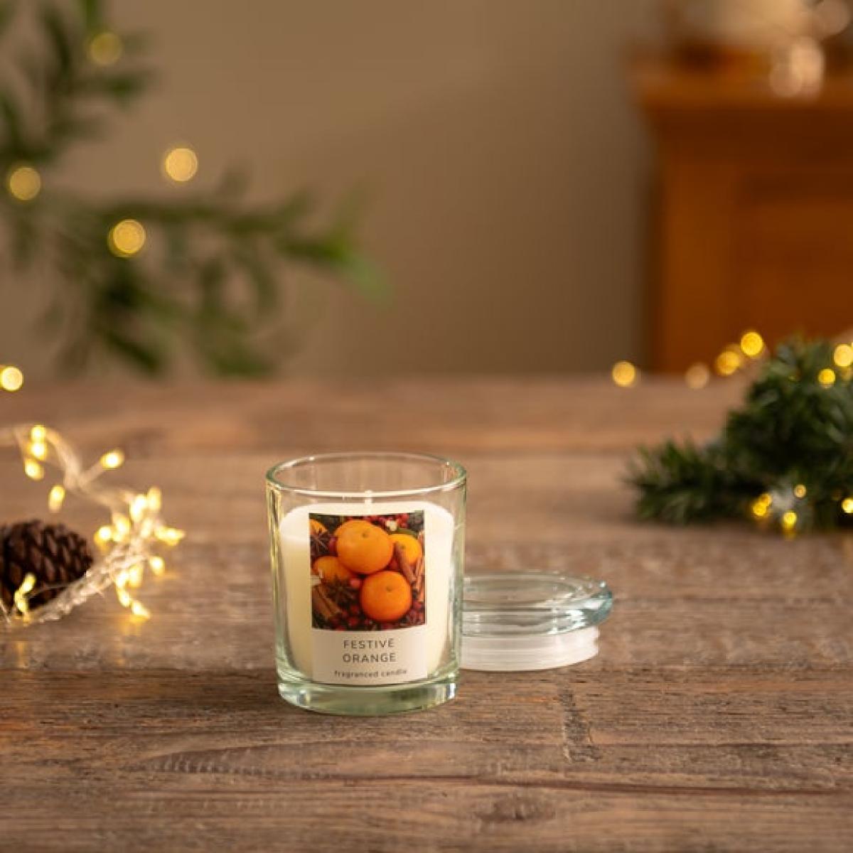 Festive Orange Jar Candle – image 2