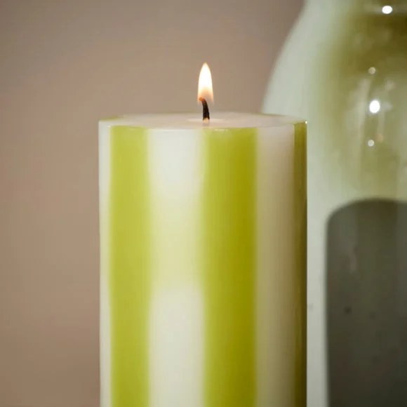 Stripe Pillar Candle – image 2