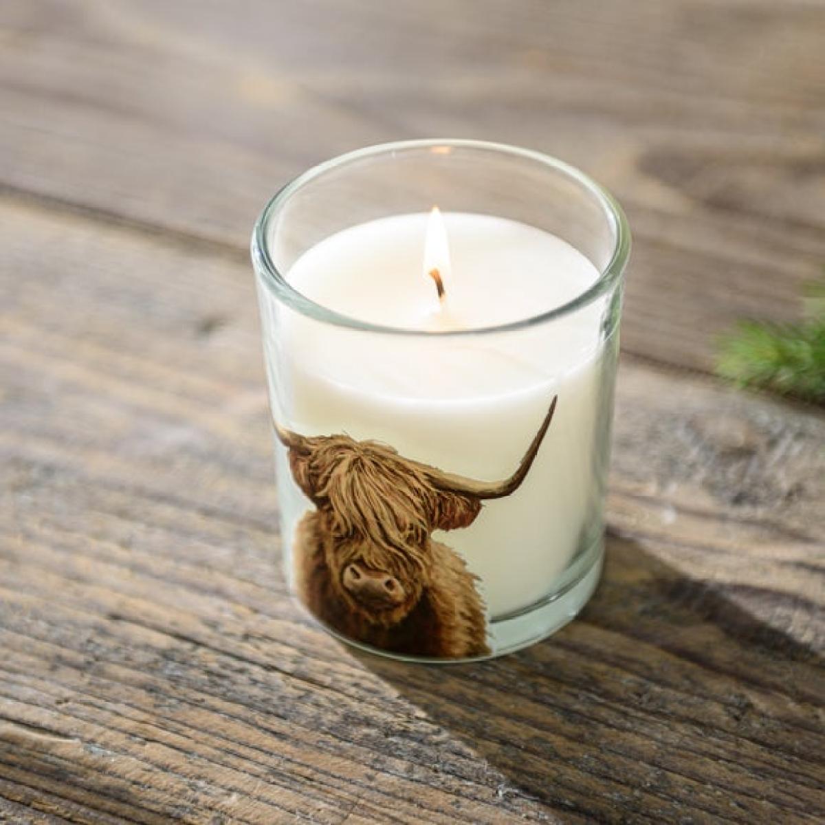 Hamish the Cow Linen Candle – image 2