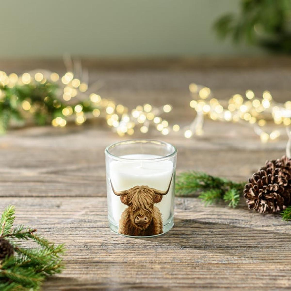 Hamish the Cow Linen Candle – image 3