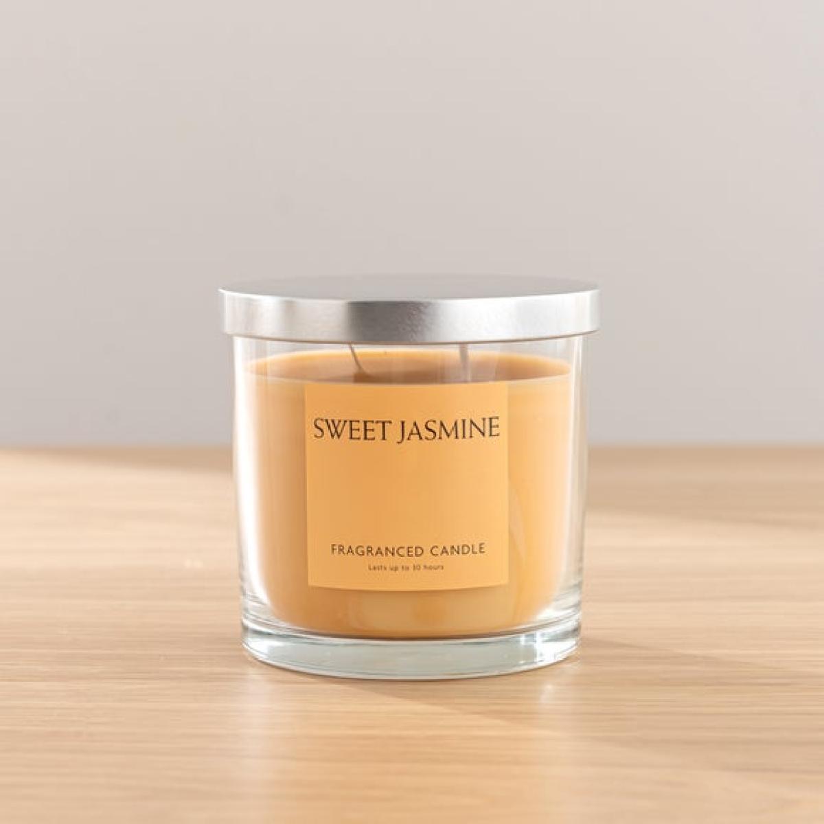 Artificial Ranunculus Bouquet in Vase & Sweet Jasmine Candle Gift Set – image 3