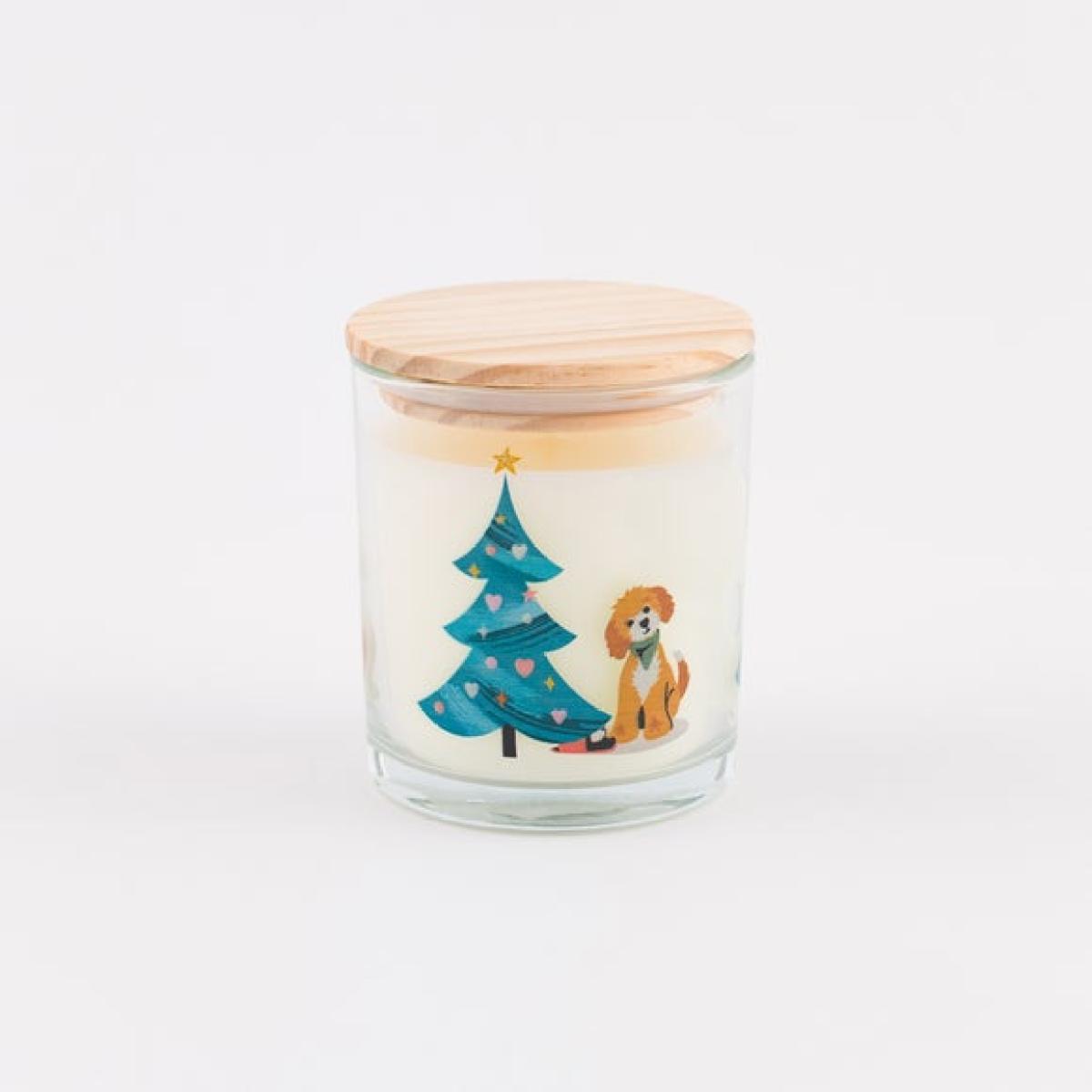 Christmas Dogs Linen Candle – image 4