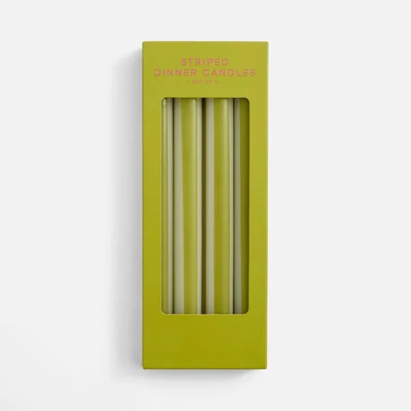 Set of 4 Stripe Taper Candles – image 3