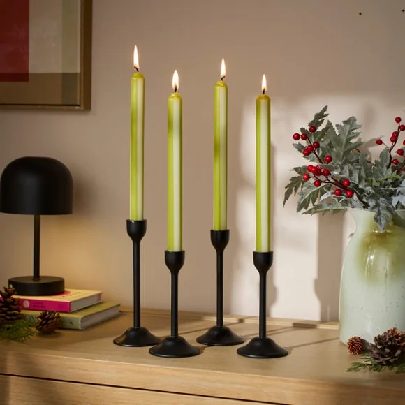 Set of 4 Stripe Taper Candles – image 1