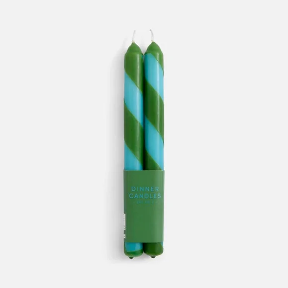 Set of 2 Stripe Taper Candles – image 3