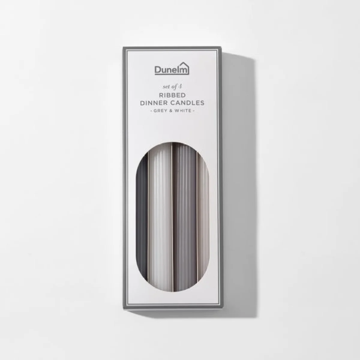Set of 4 Unscented Ribbed Dinner Candles – image 3
