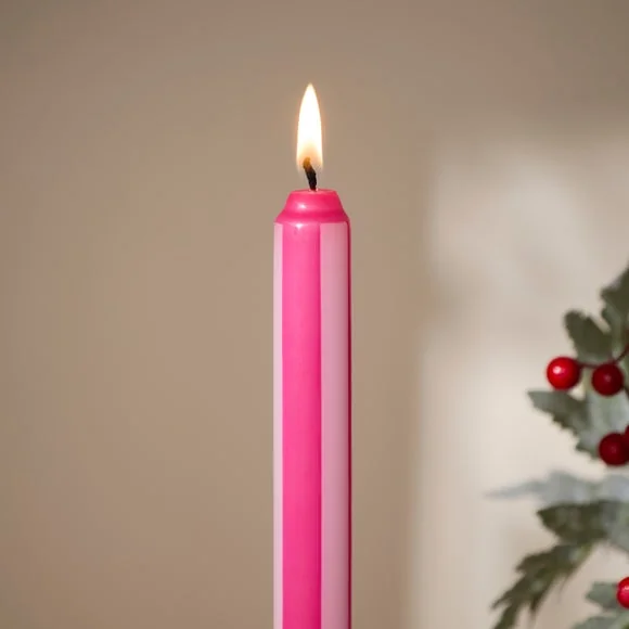 Set of 4 Stripe Taper Candles – image 2