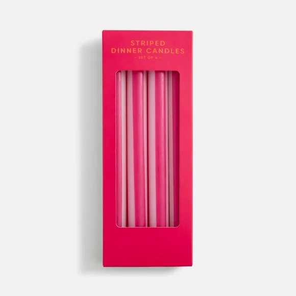 Set of 4 Stripe Taper Candles – image 3