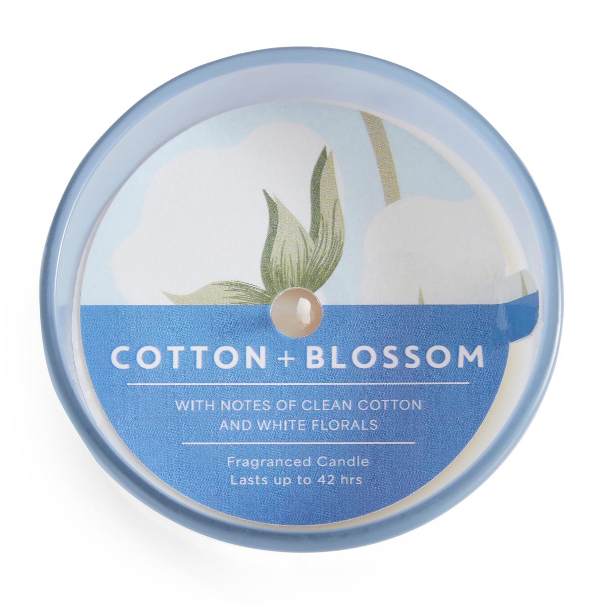Core Plus Cotton and Blossom Single Wick Candle Blue – image 4
