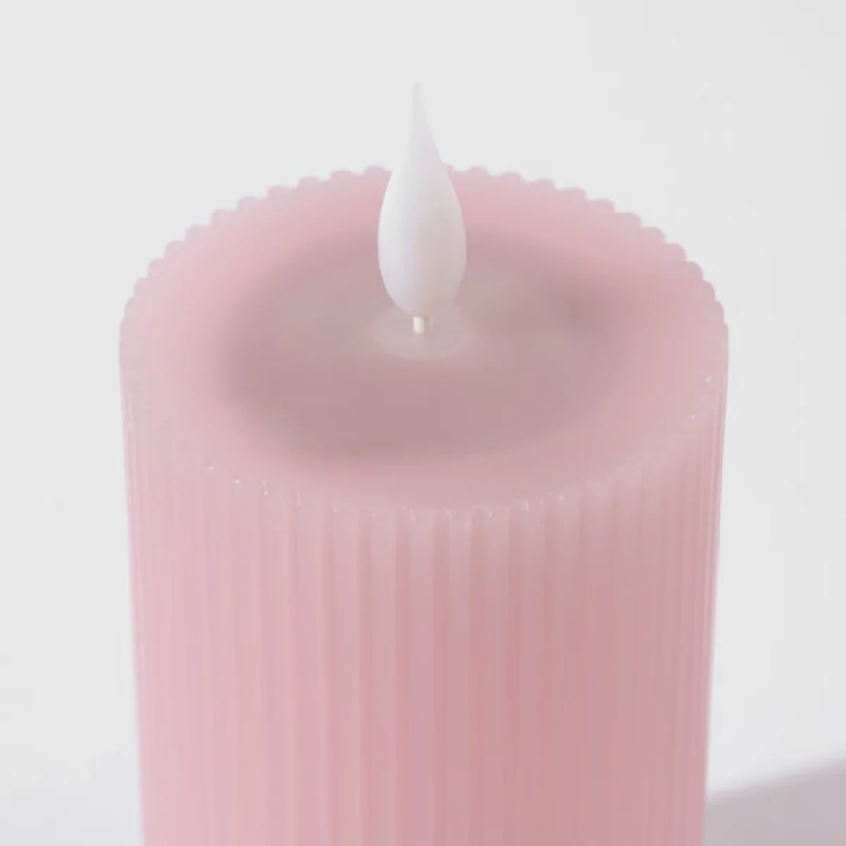 LED Tap Out Ribbed Pillar Candle – image 2