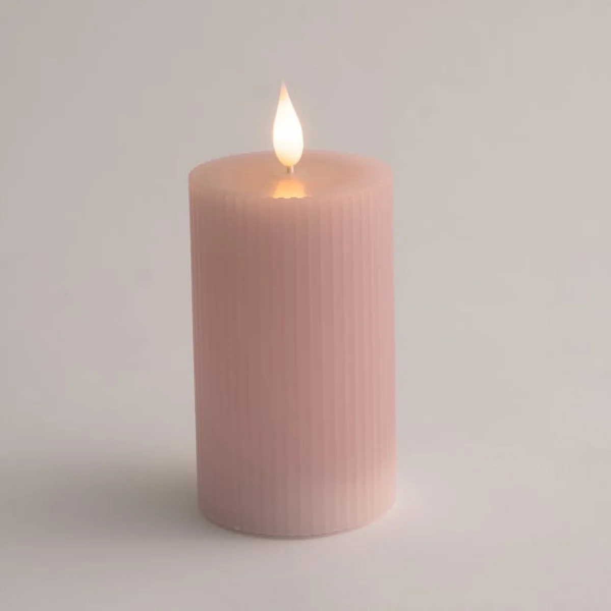 LED Tap Out Ribbed Pillar Candle – image 3