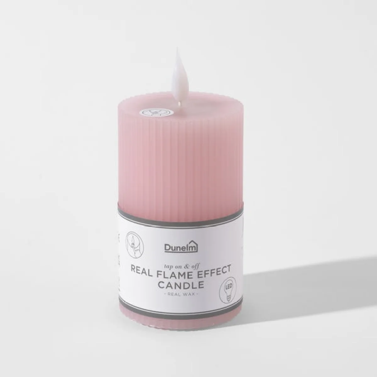LED Tap Out Ribbed Pillar Candle – image 4