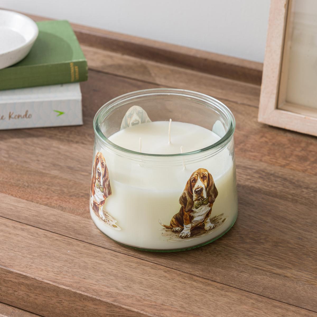 Humphrey the Hound Dog Linen Multi Wick Candle – image 2