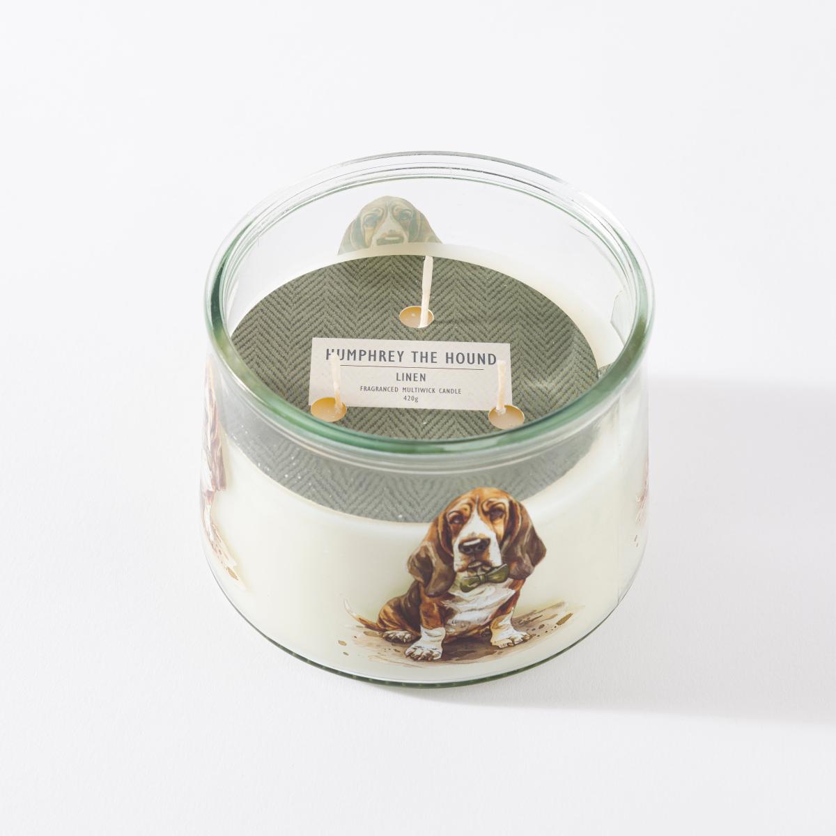 Humphrey the Hound Dog Linen Multi Wick Candle – image 4