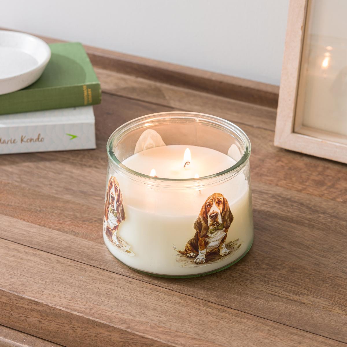 Humphrey the Hound Dog Linen Multi Wick Candle – image 1