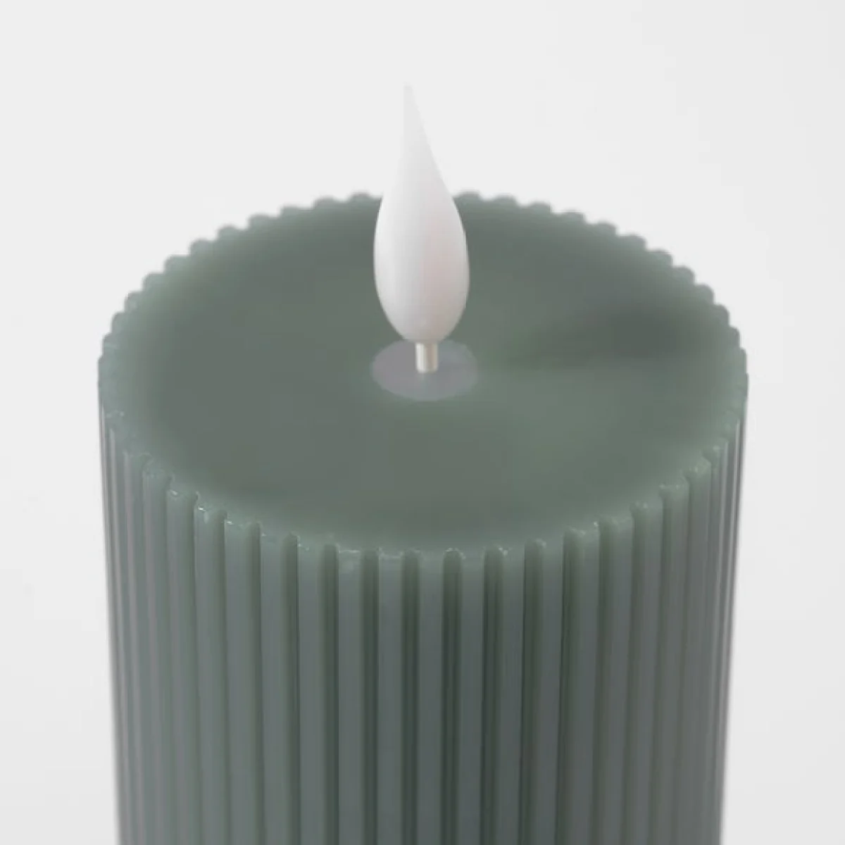 LED Tap Out Ribbed Pillar Candle – image 2