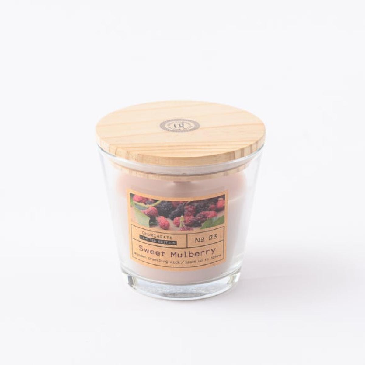 Woodwick Mulberry & Rhubarb Candle – image 3