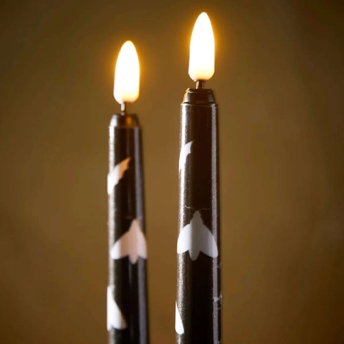 Set of 2 LED Black Dinner Candles – image 2