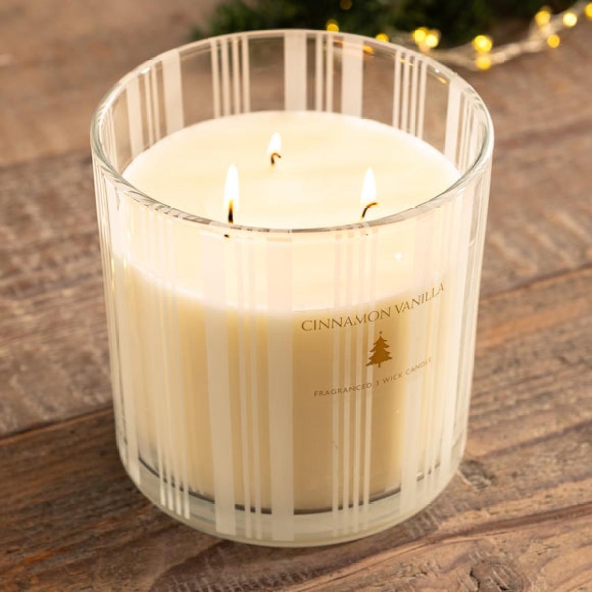Striped Cinnamon Vanilla XL Multi Wick Candle – image 3