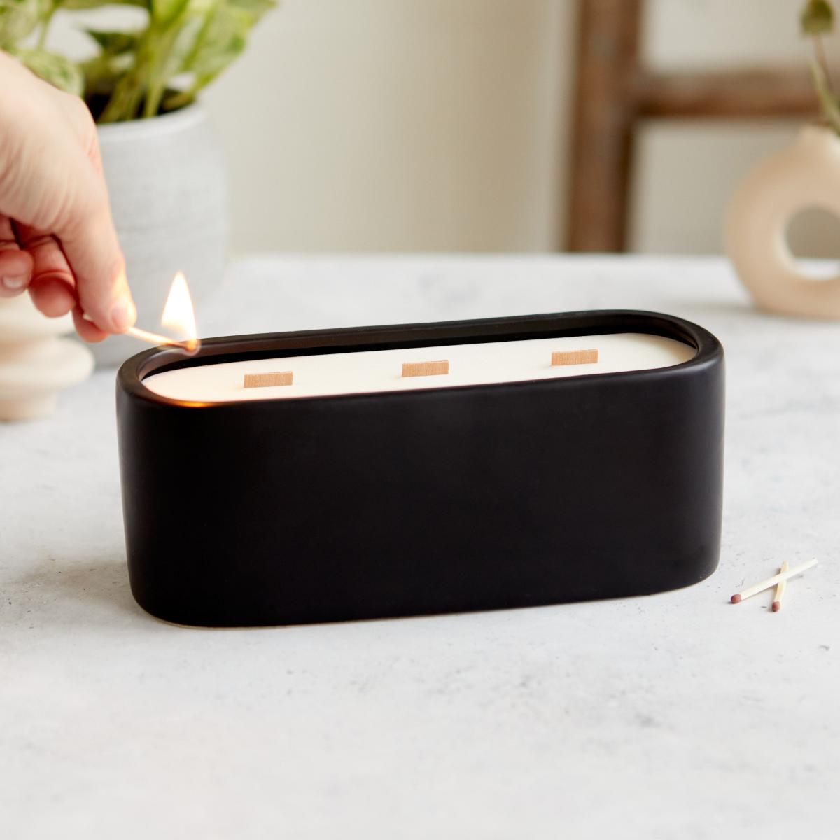 Zesty Lemons Kiln Black Baguette Activated Charcoal & Matchawick Candle Black – image 2