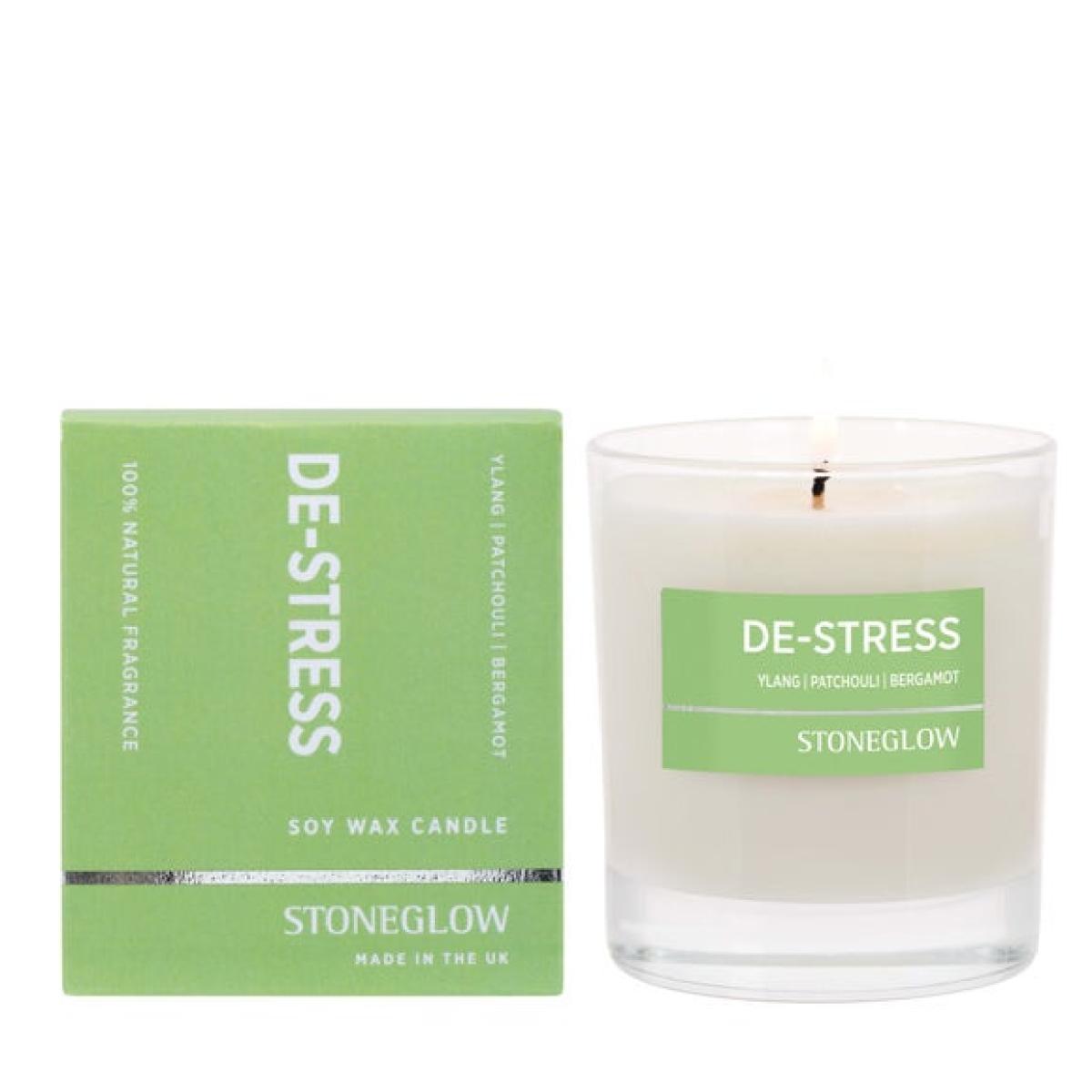 Stoneglow Wellbeing DeStress Glass Candle – image 2