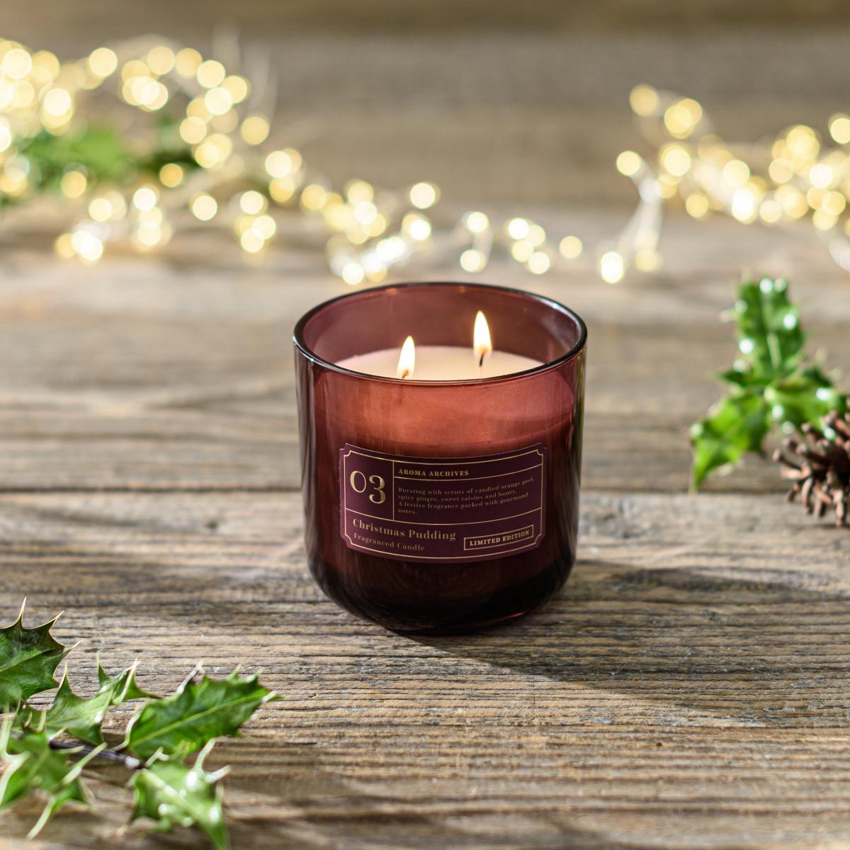 Christmas Pudding Multi Wick Candle Red – image 2