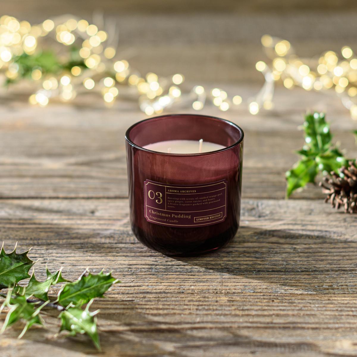 Christmas Pudding Multi Wick Candle Red – image 3