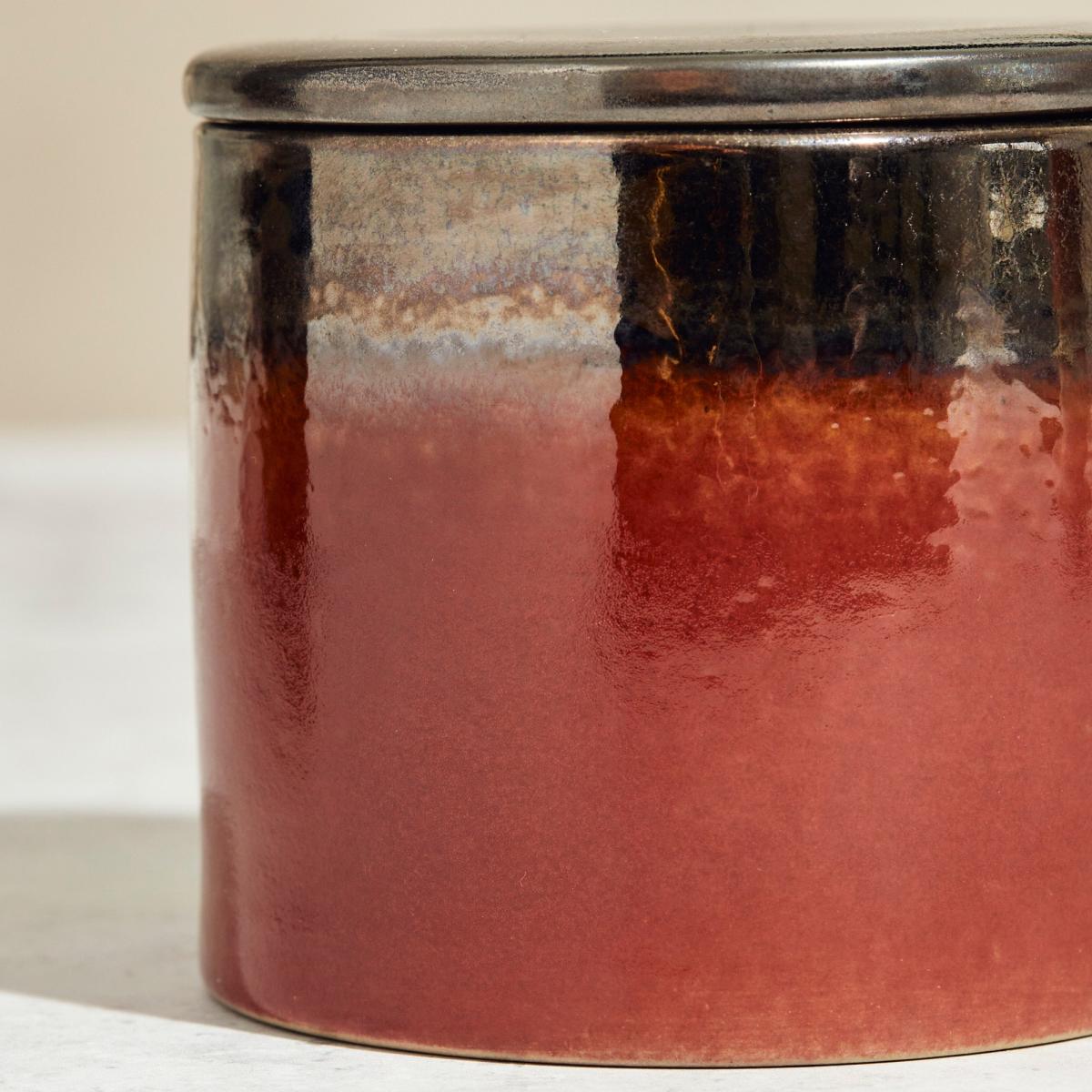 Zesty Lemons Kiln Bronze Copper Pink Fizz & Polemo Candle Red – image 3