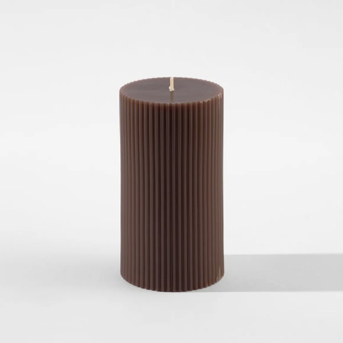 Unscented Ribbed Pillar Candle – image 2