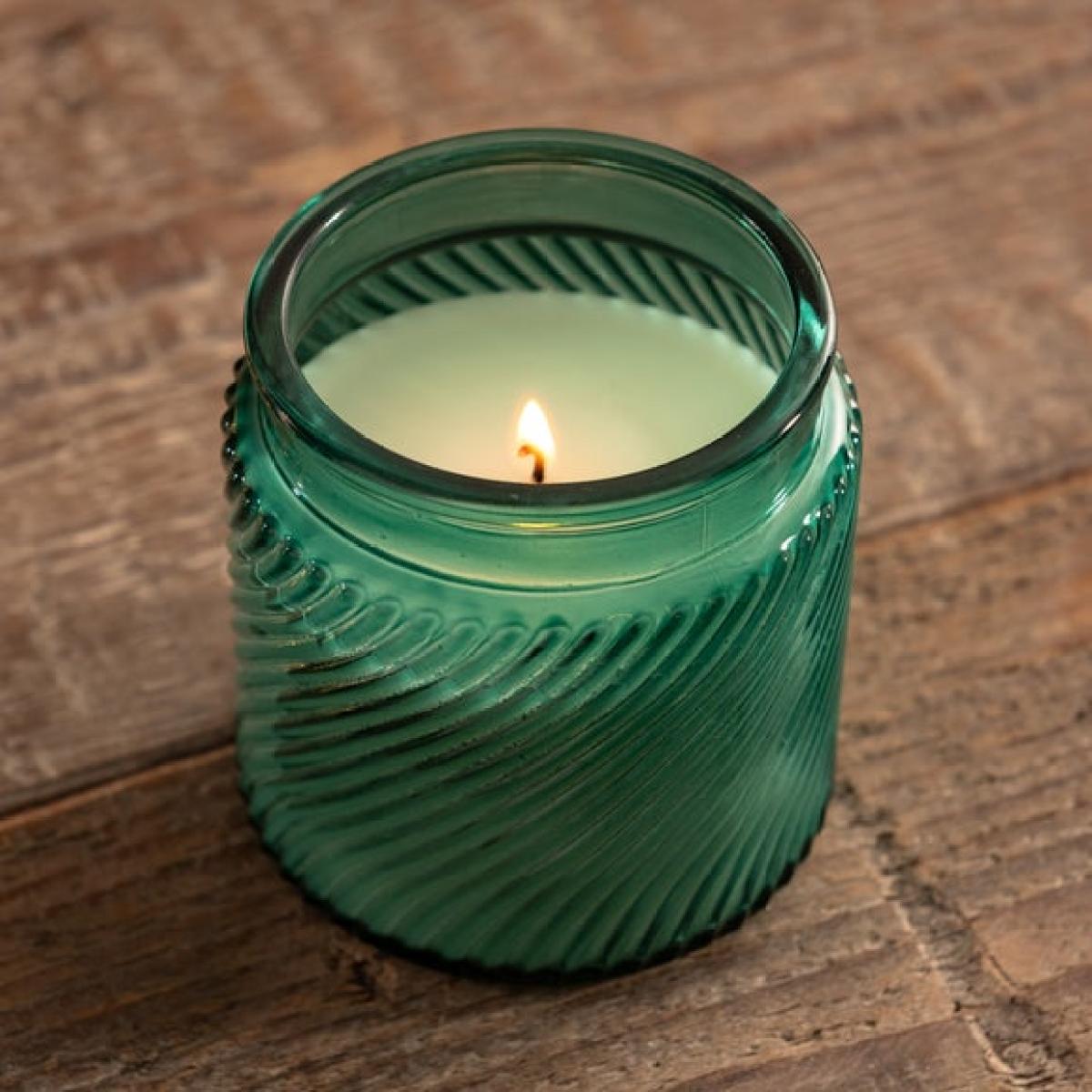 Home for the Holidays Ribbed Glass Candle – image 3