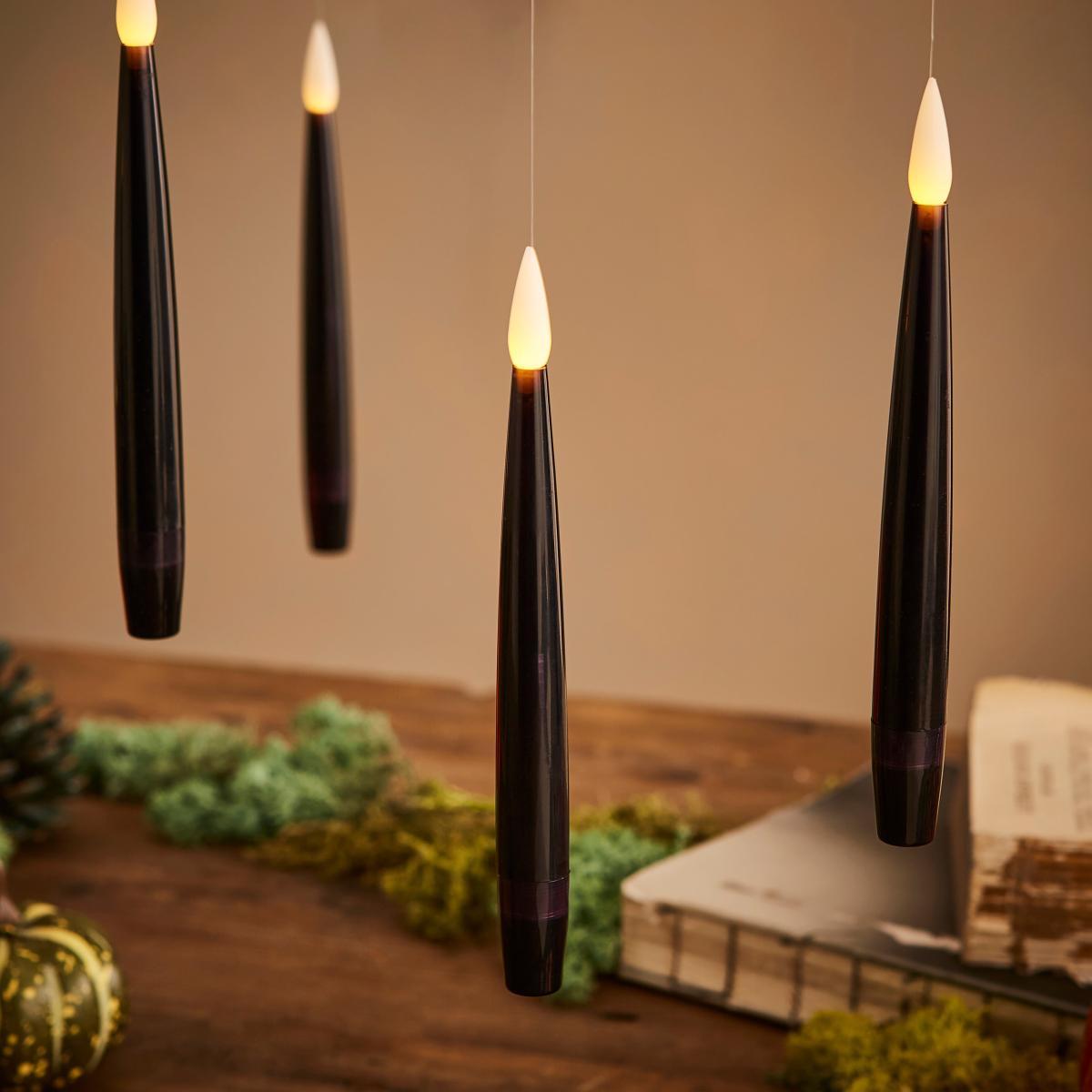 Set of 10 Black LED Floating Candles Black – image 2