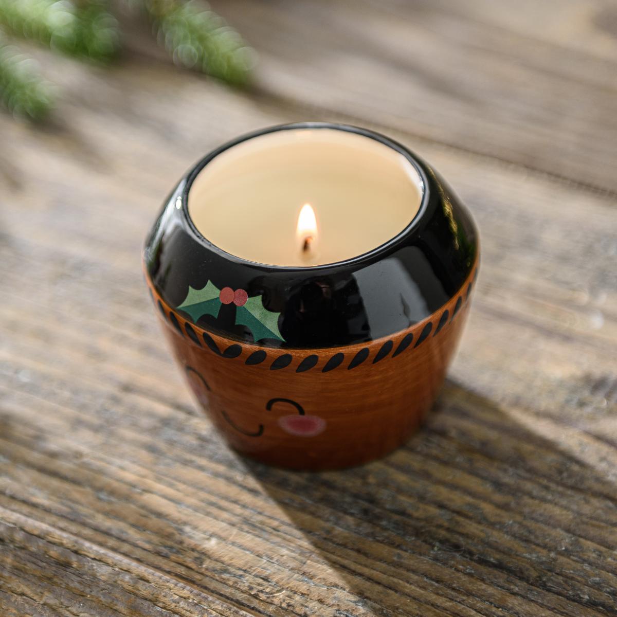 Traditional Folk Cherry Vanilla Mince Pie Candle Brown – image 2