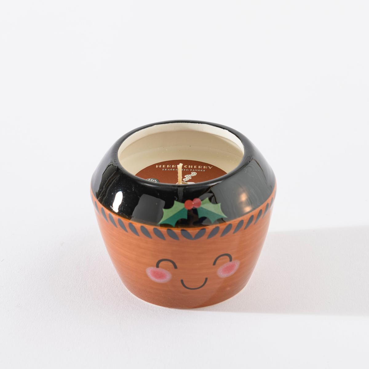 Traditional Folk Cherry Vanilla Mince Pie Candle Brown – image 4