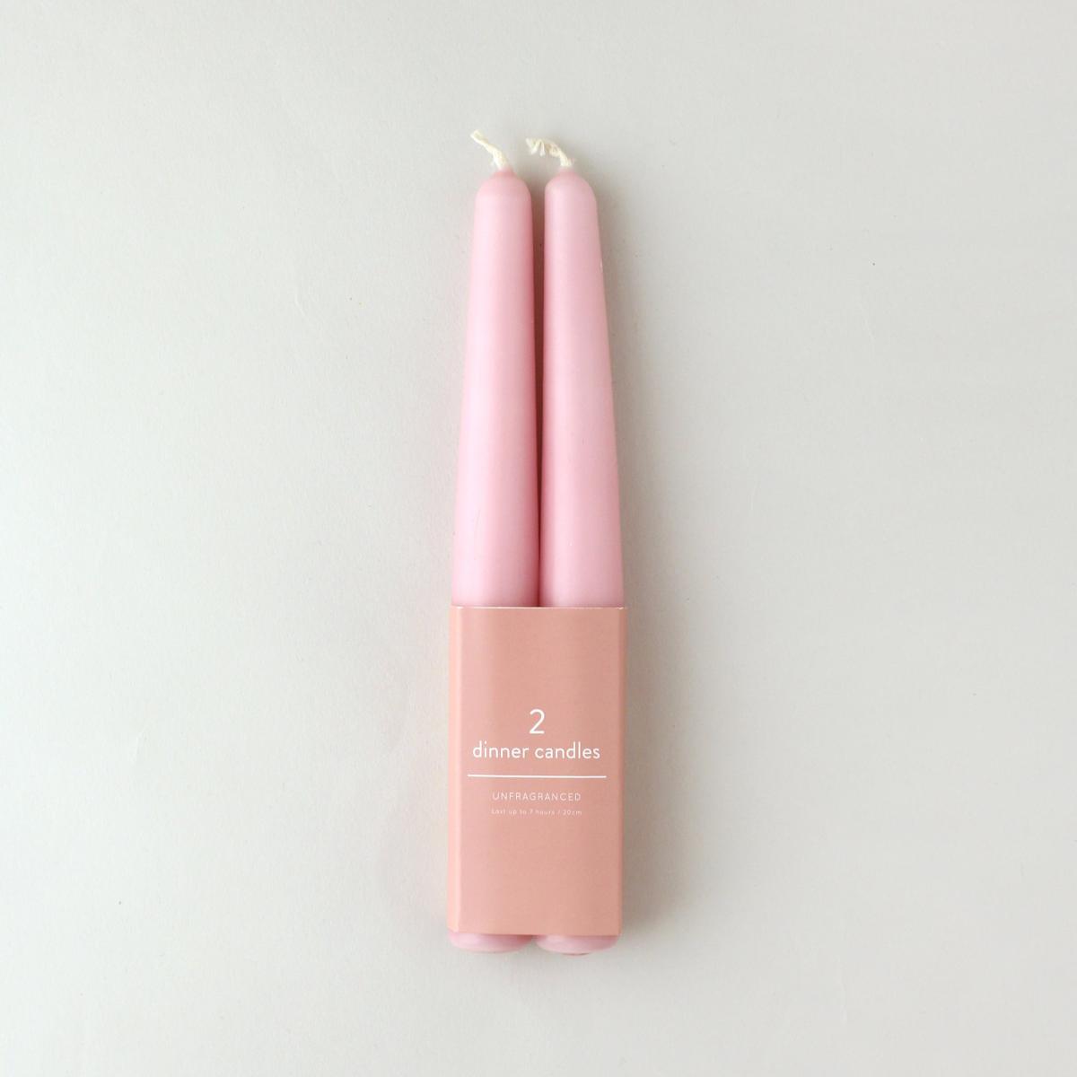 Pack of 2 Rose Tapered Candles Rose – image 2