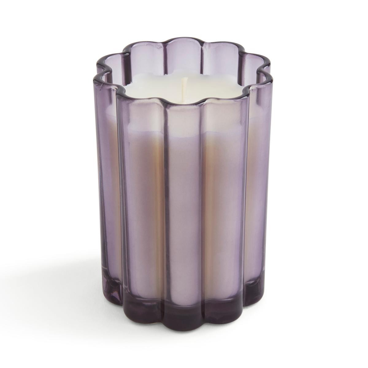 Jasmine & Vanilla Scalloped Lilac Glass Candle – image 3