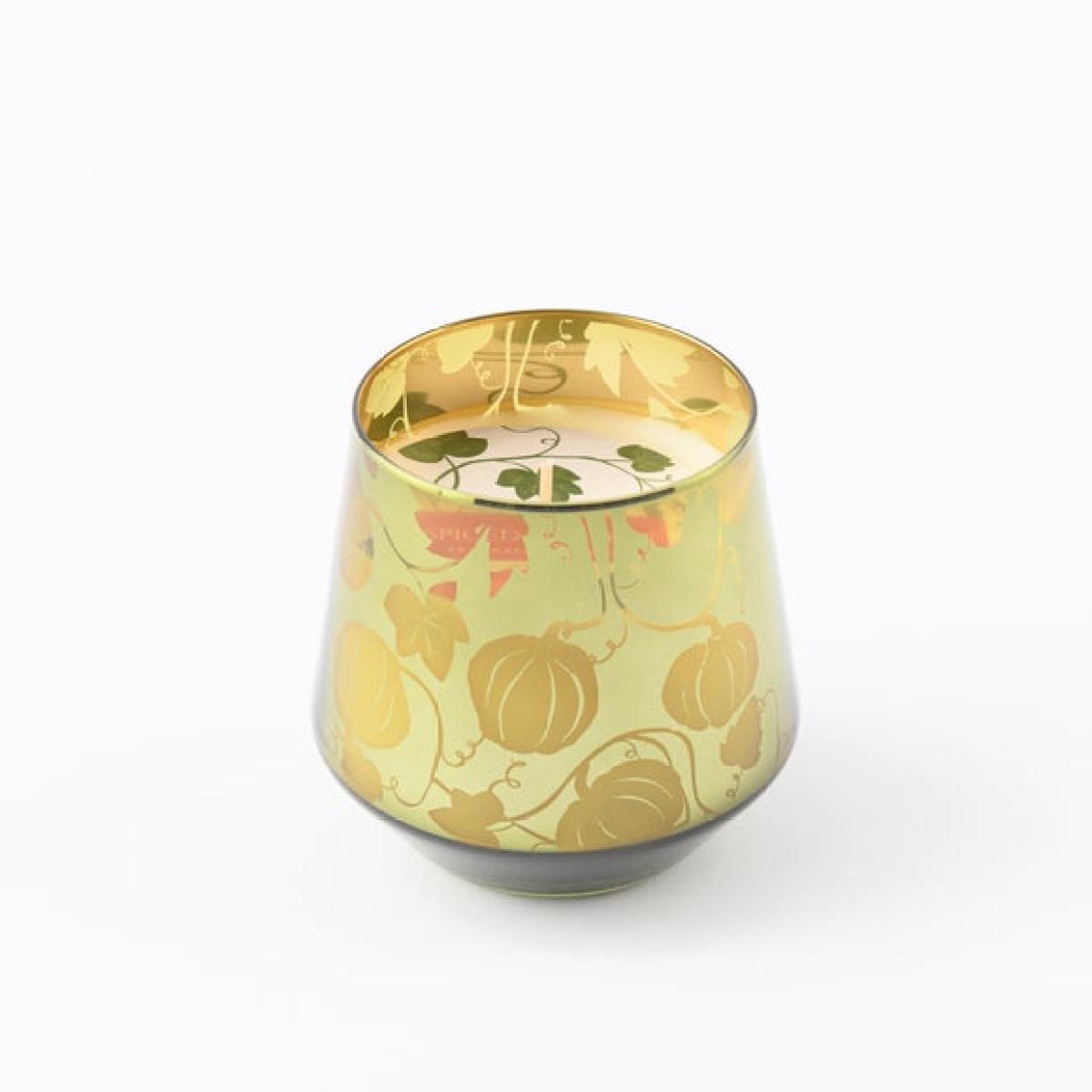 Green Glass Pumpkin Candle – image 2